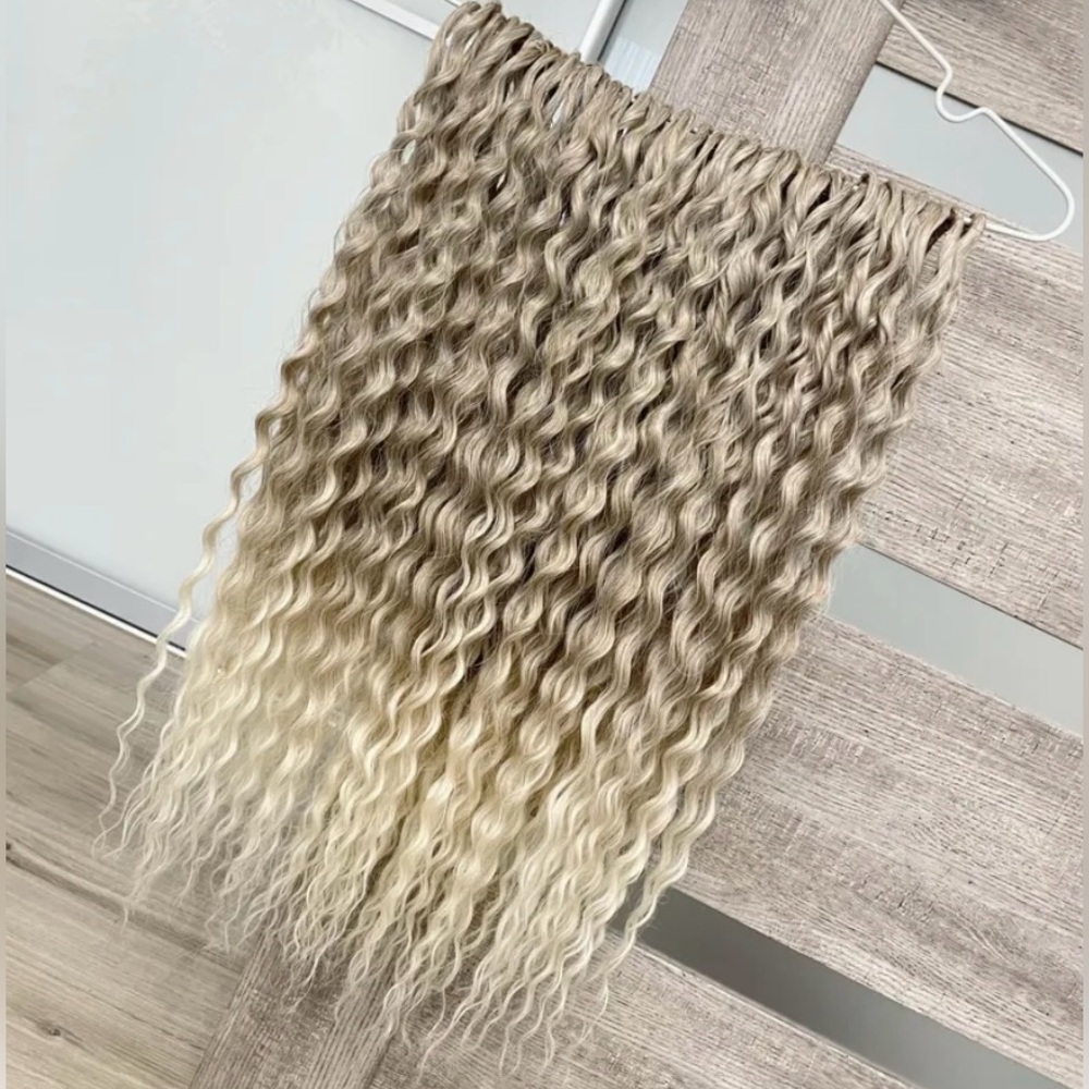 Full set double ended extensions ombré Blonde wavy